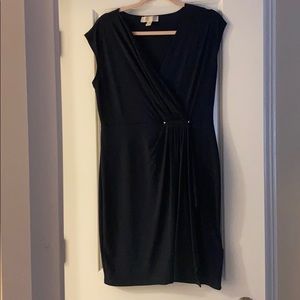 Michael Michael KORS faux wrap dress with pleats